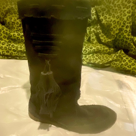 BLUE SUEDE  BOOTS SIZE 8 . ,FRINGES . - Picture 5 of 11